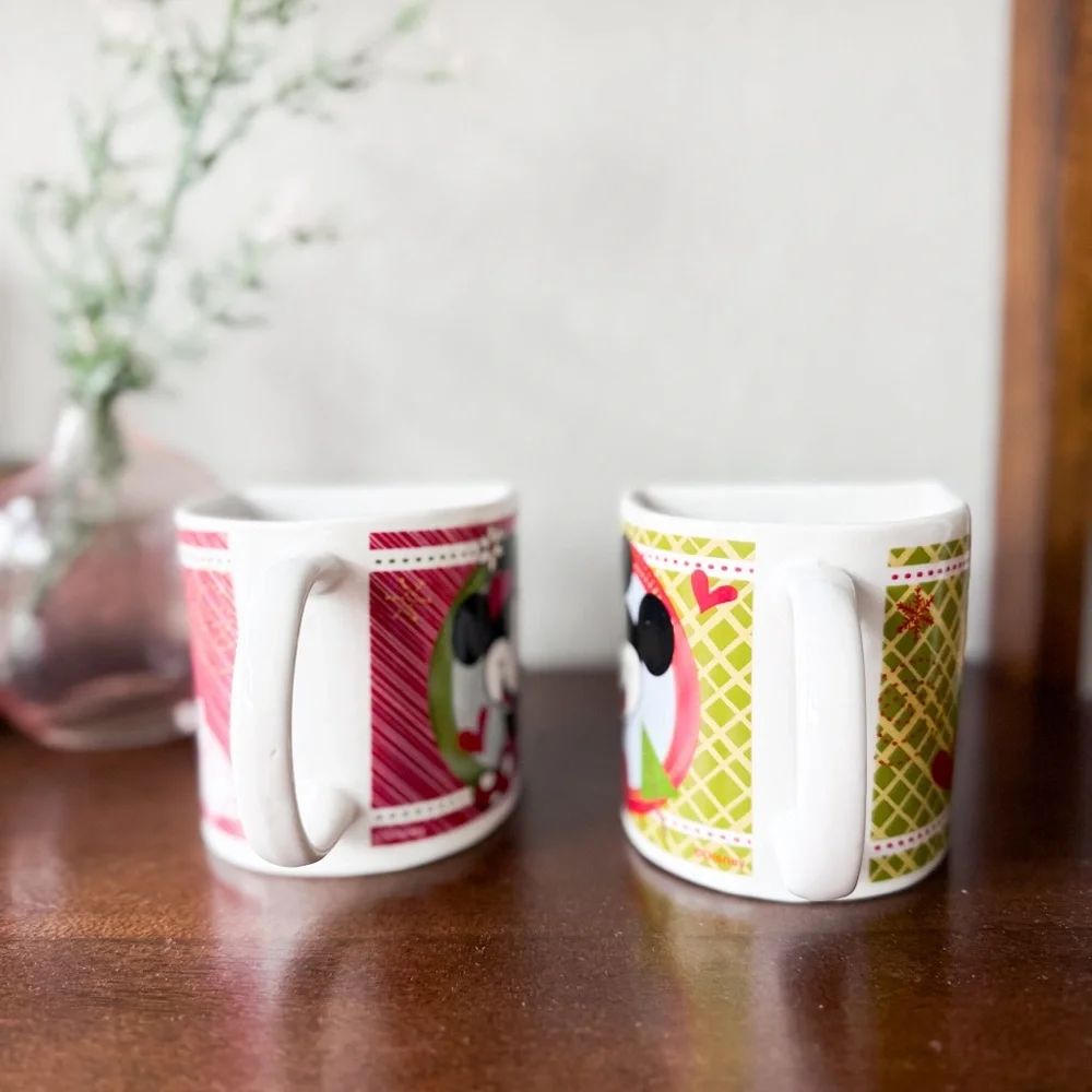 Disney Mickey Minnie Christmas Coffee Mug Set of 2 Holiday Cups